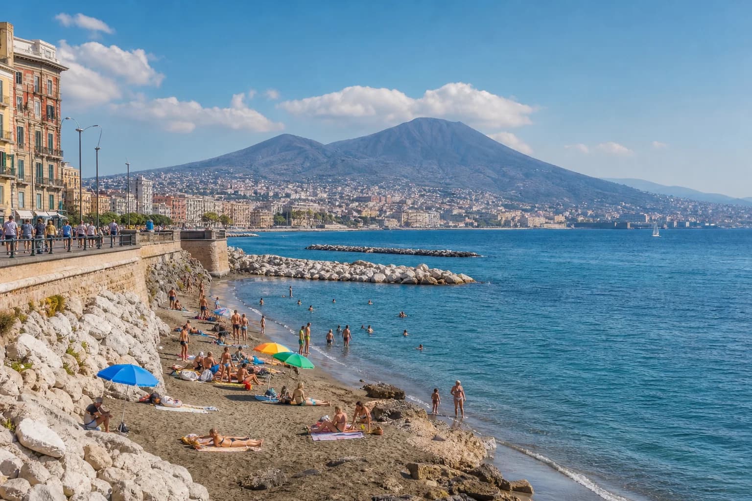 Пляжи Неаполя: инфраструктура, вход в воду и какой пляж выбрать