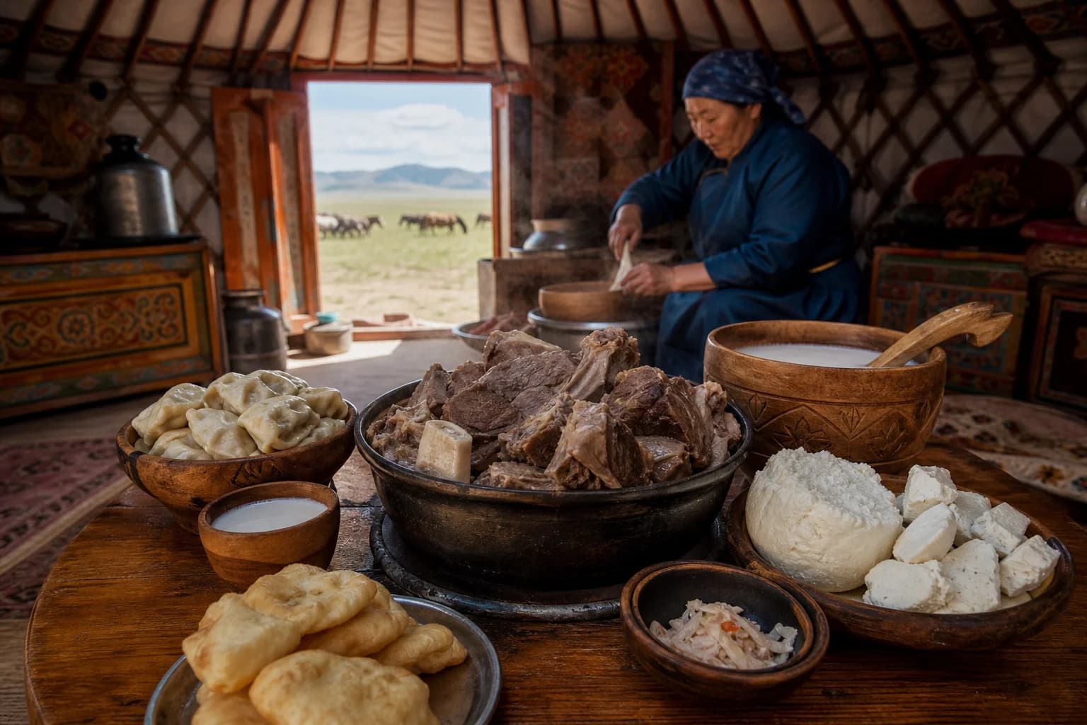 Кухня Монголии — мясо, молоко и степные традиции